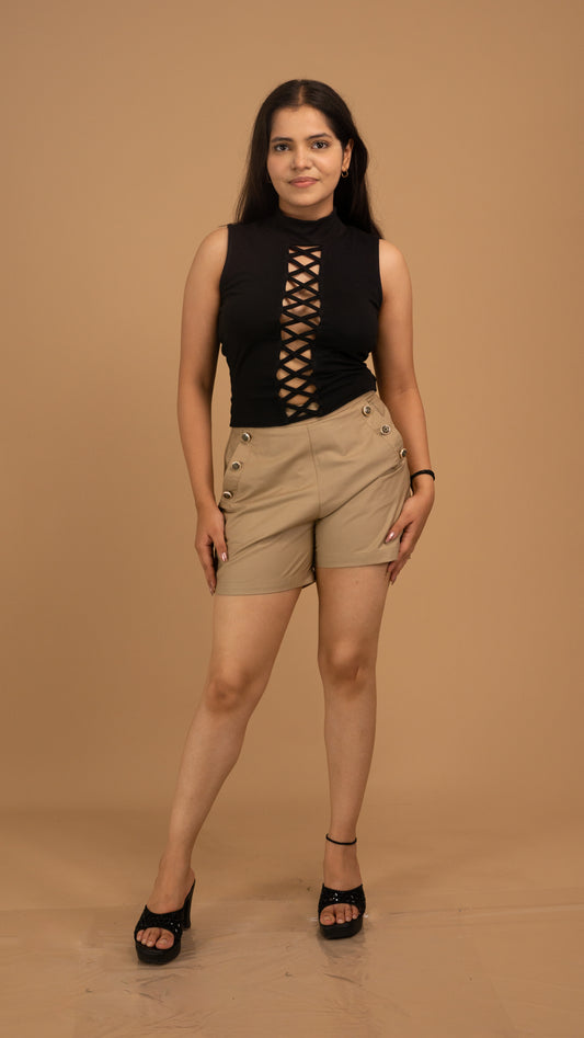 Noir & Sand Luxe Lattice Co-ord Set