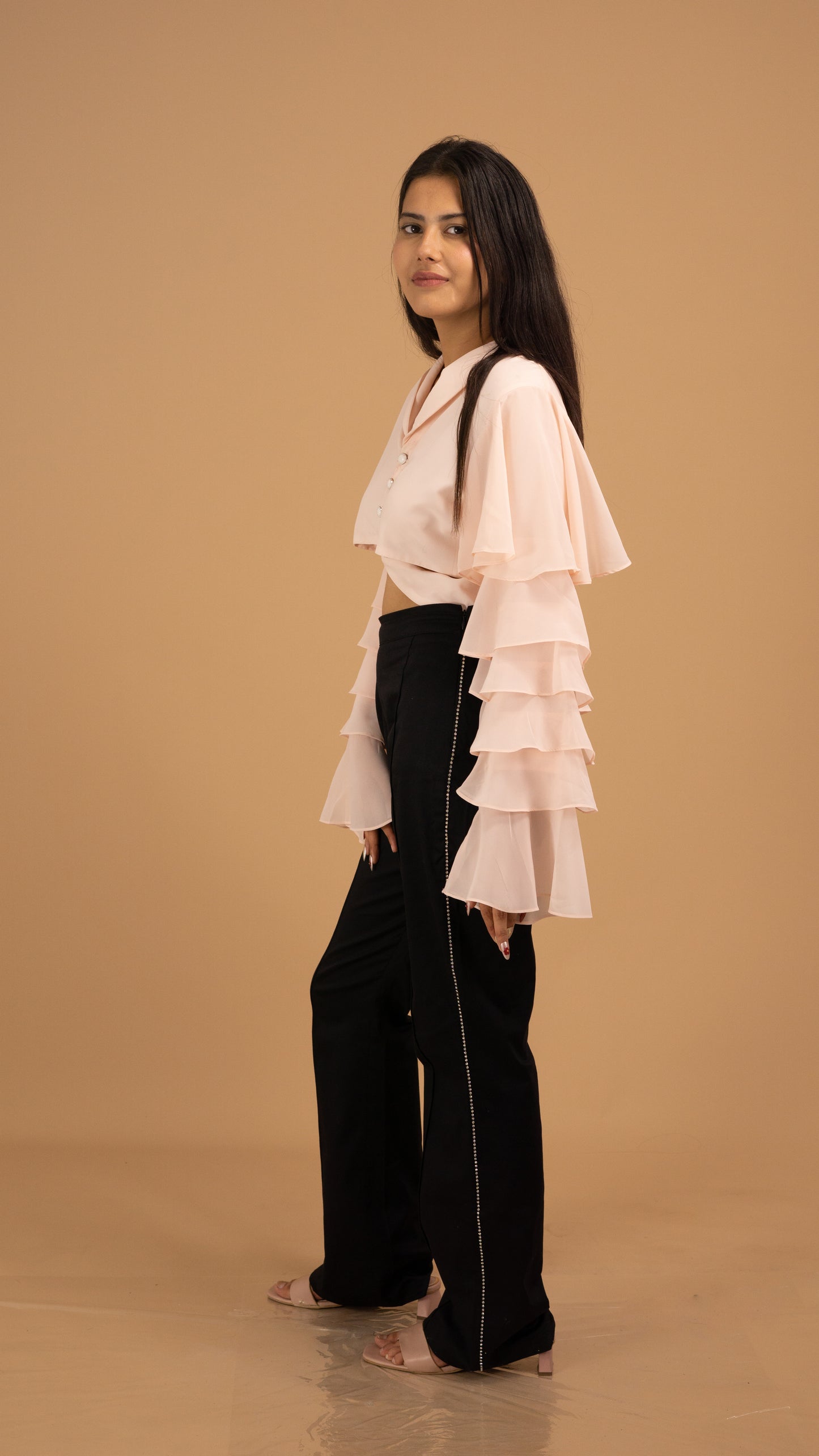The Bordeaux Rhapsody Ruffle Blouse