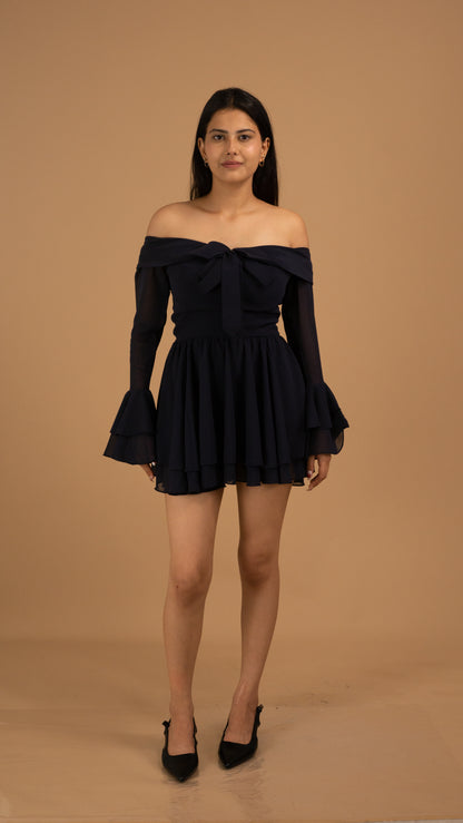 Noir Enchanté Off-Shoulder Dress