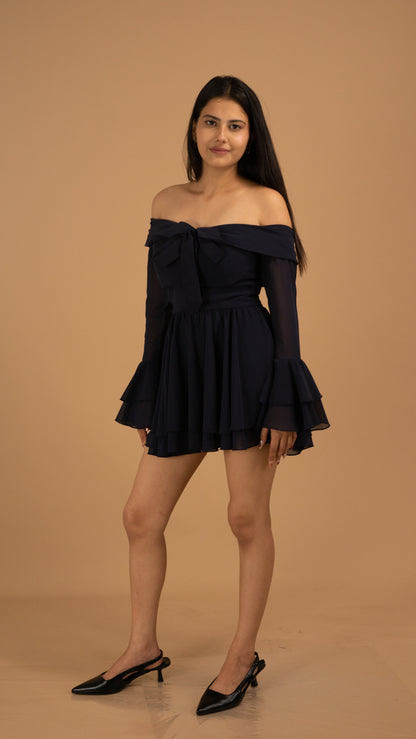 Noir Enchanté Off-Shoulder Dress