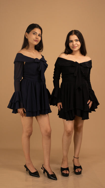 Noir Enchanté Off-Shoulder Dress