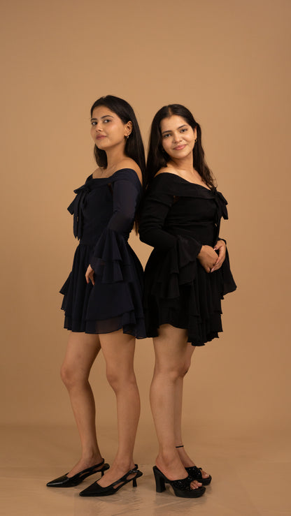 Noir Enchanté Off-Shoulder Dress