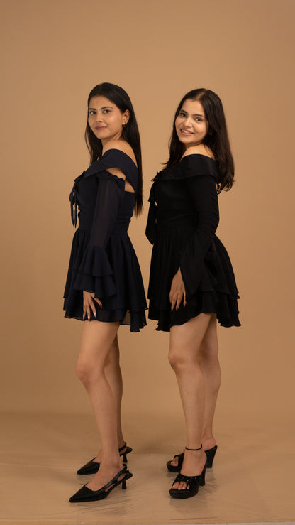 Noir Enchanté Off-Shoulder Dress