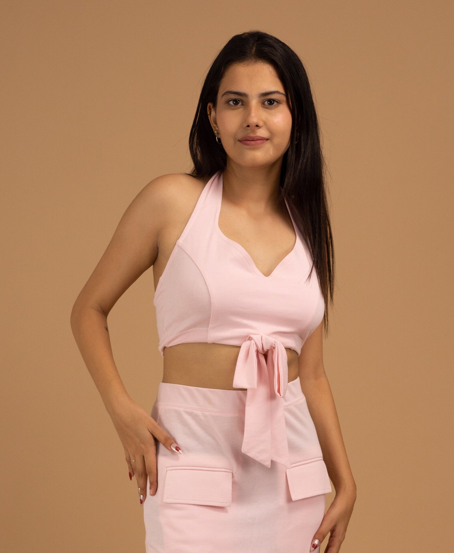 The Petale Front-Tie Crop Top