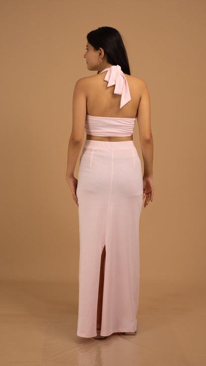 Blush Serenity Tie-Front Cotton Co-ord Set