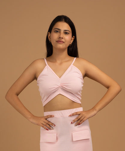 The Rosé Knot Crop Top