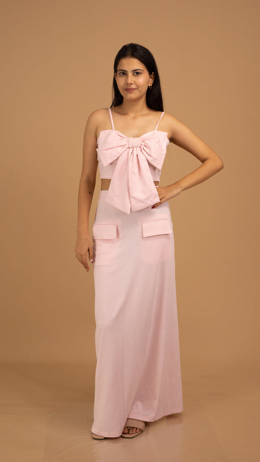 Grandeur Bow  Cotton Co-ord Set