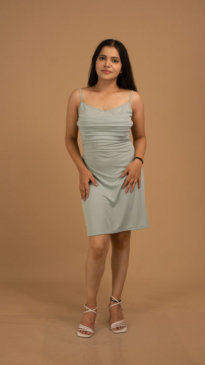 Whisper Drape Satin Slip Dress