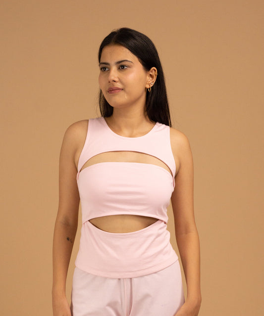 The Rosé Contour Cutout Top
