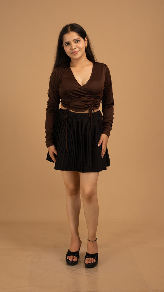 Noir Éclat Pleated Co-Ord Set