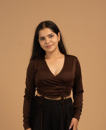 The Mocha Muse Wrap Top