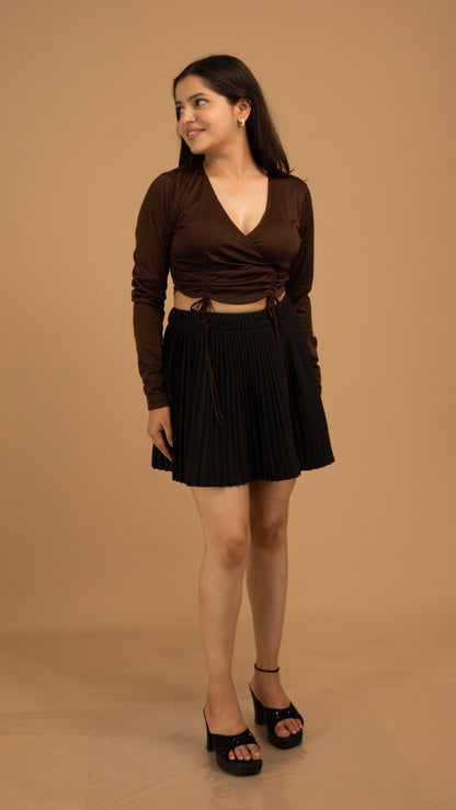 Noir Éclat Pleated Co-Ord Set