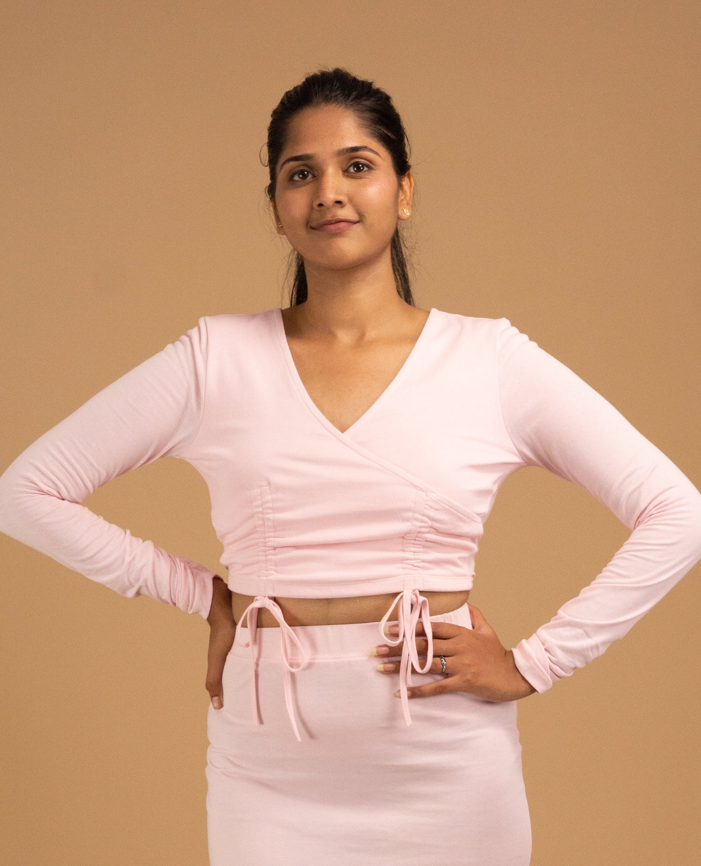 The Rosette Drawstring Crop Top