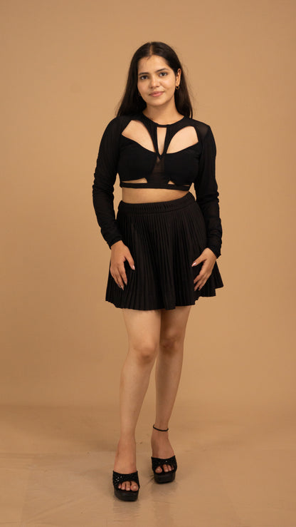 Noir Pleats Luxe Co-Ord Set