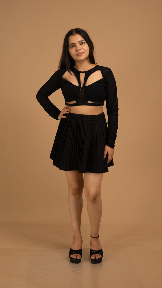 Noir Pleats Luxe Co-Ord Set