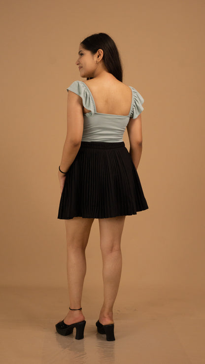 Ruffle Sleeve Ruched Front Top