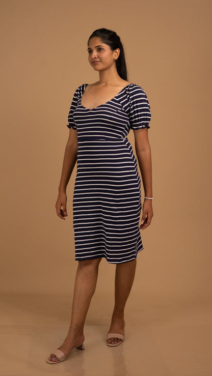 Marina Stripe Cotton Midi Dress