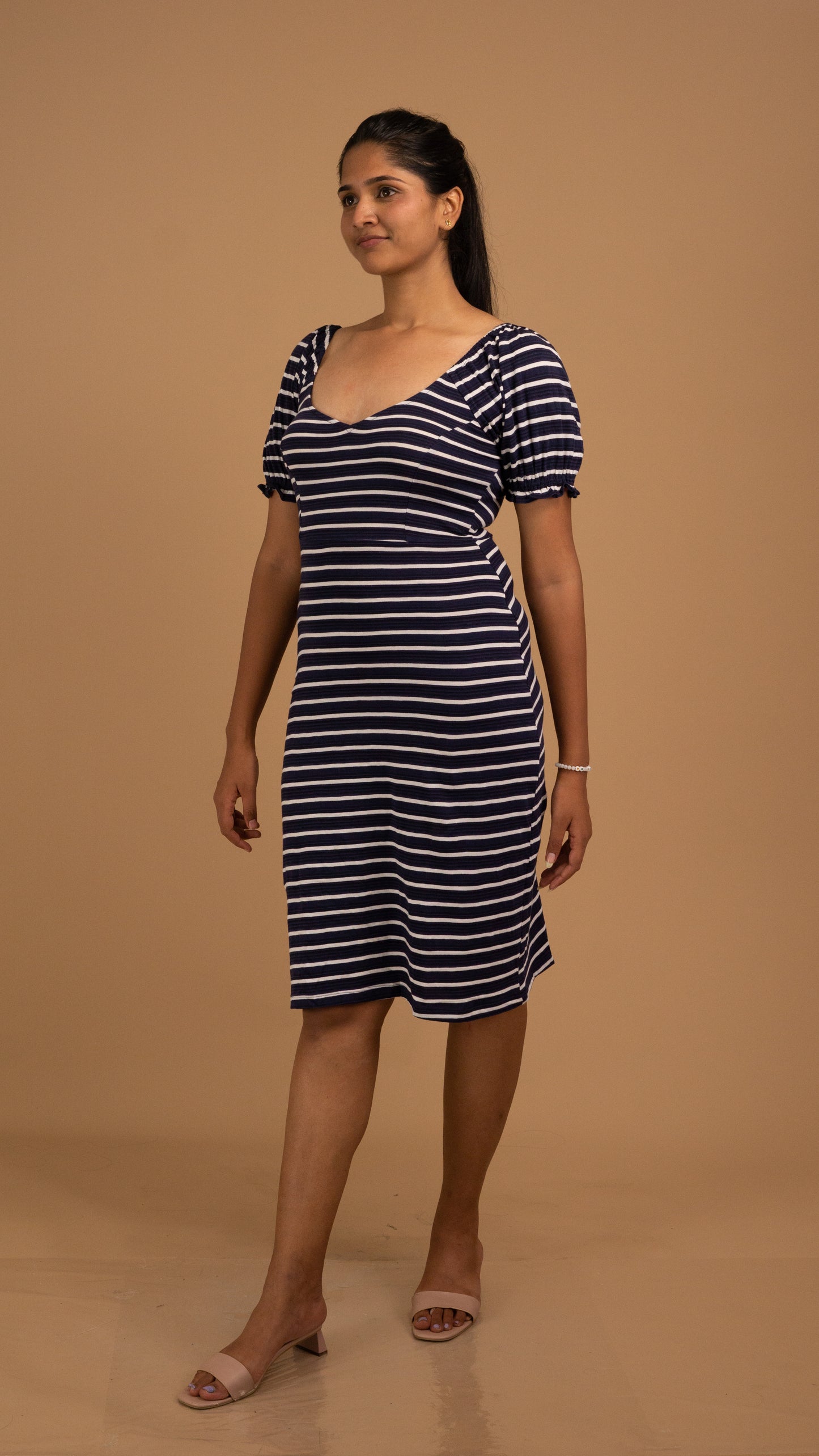 The Riviera Stripe Puff-Sleeve Top