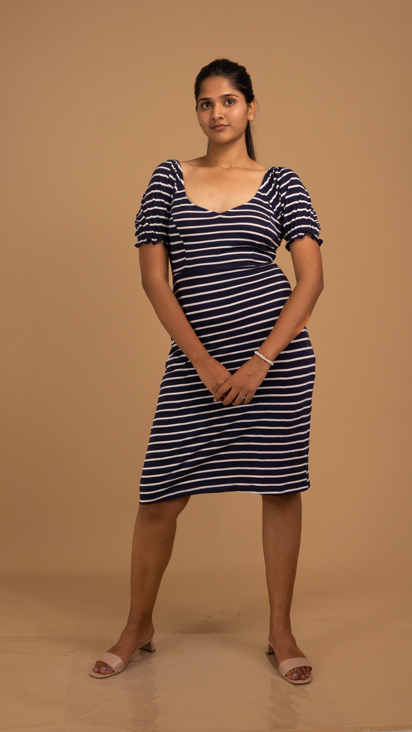 The Riviera Stripe Puff-Sleeve Top