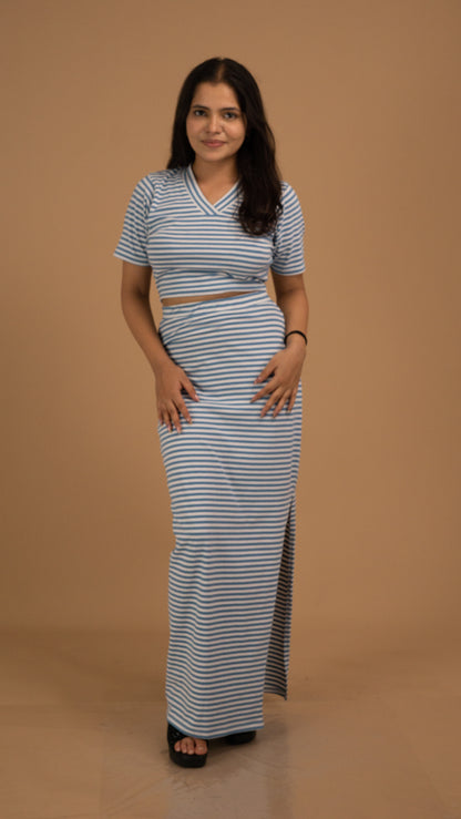 Coastal Stripes Cotton Co-ord Set