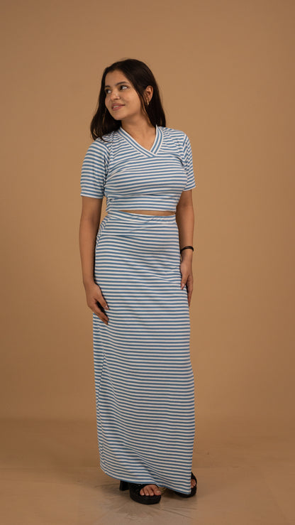 Coastal Stripes Cotton Co-ord Set