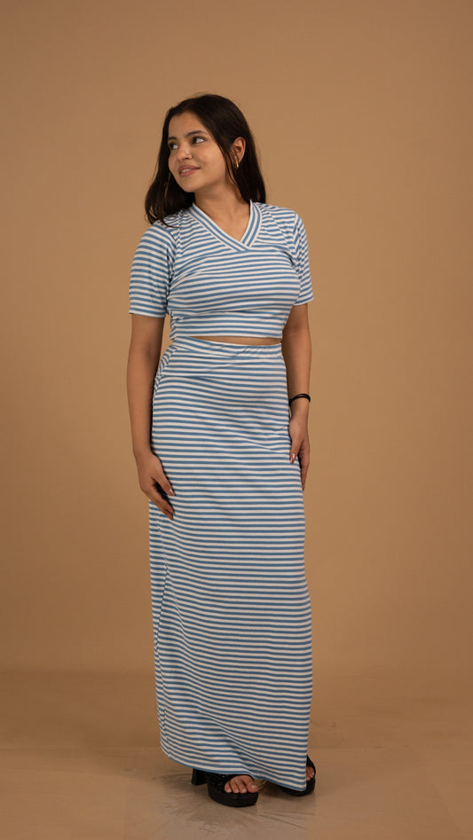 Coastal Stripes Cotton Co-ord Set