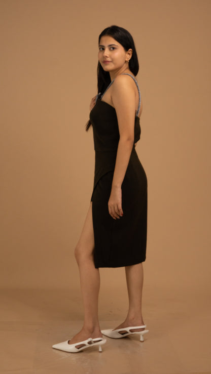 Crepe Rose Accent Dress