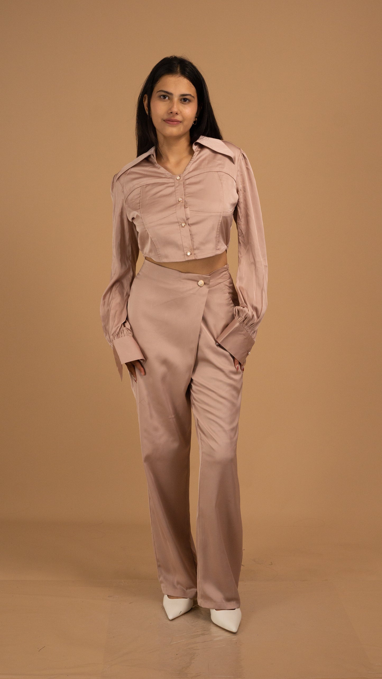 The Valmont Satin Drape Trousers