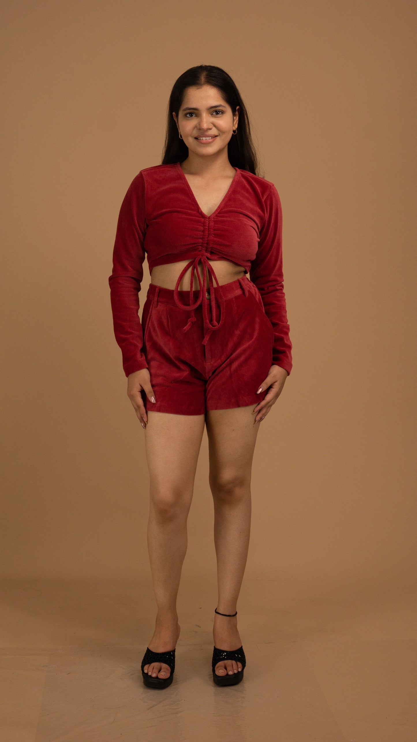 The Rouge Éclat Velvet Crop Top