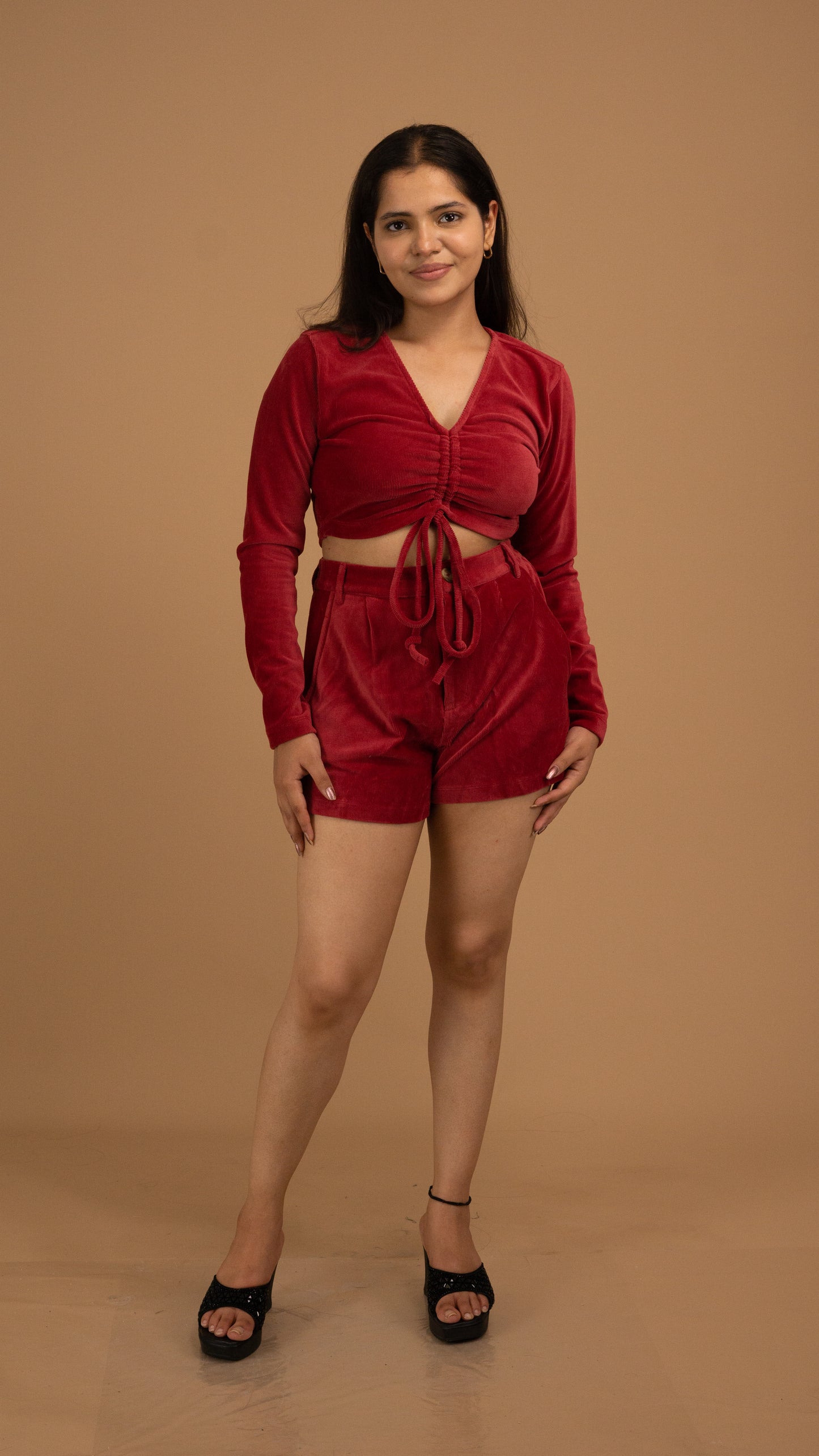 The Rouge Éclat Velvet Crop Top