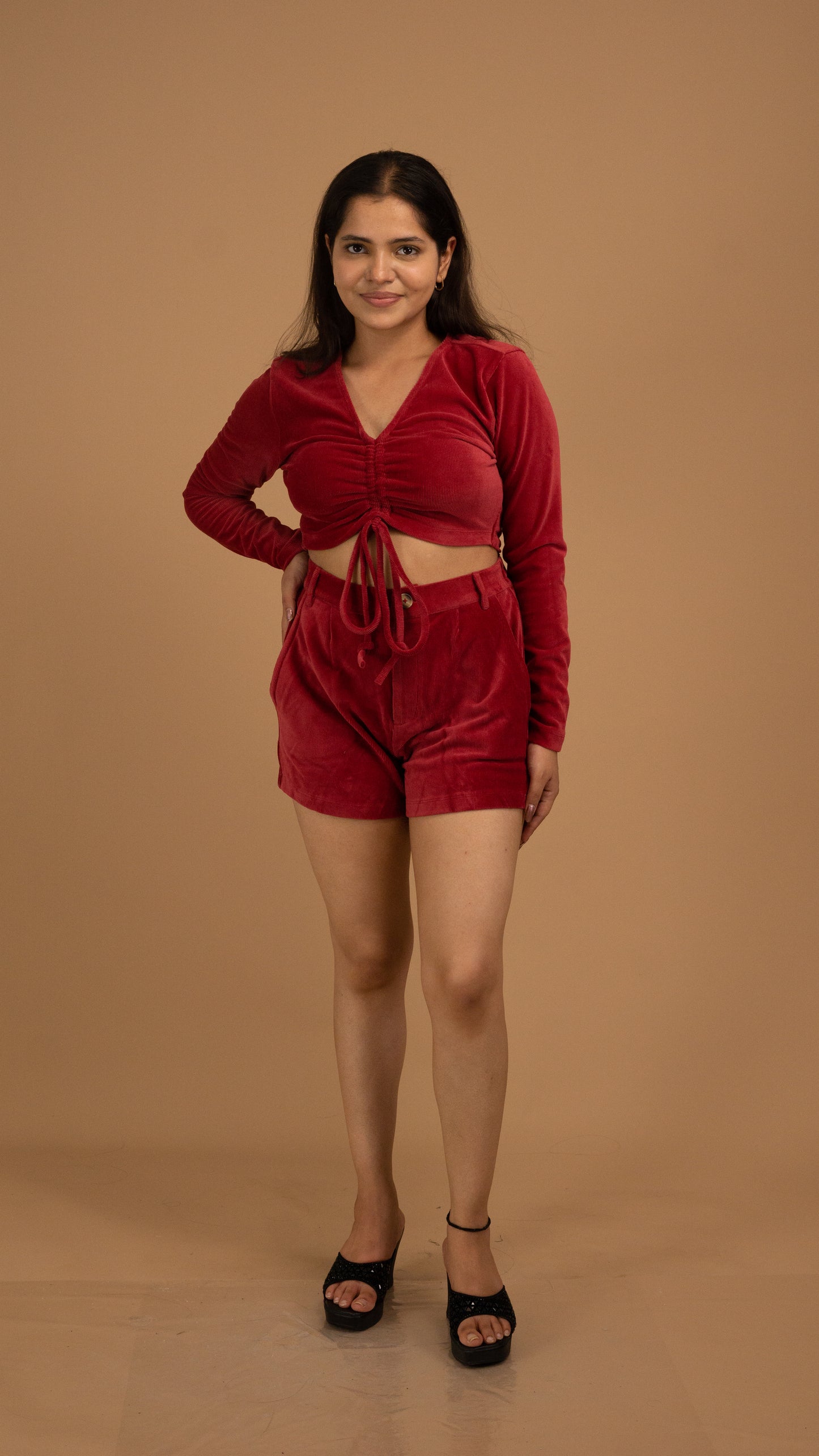 The Rouge Éclat Velvet Crop Top