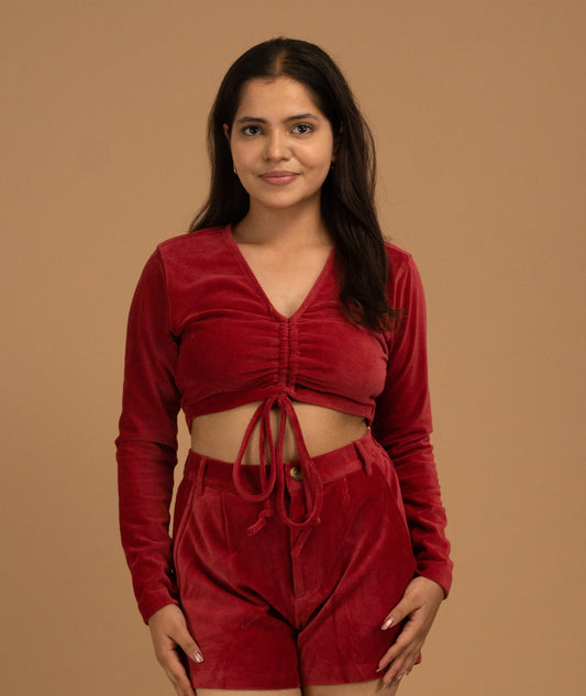 The Rouge Éclat Velvet Crop Top