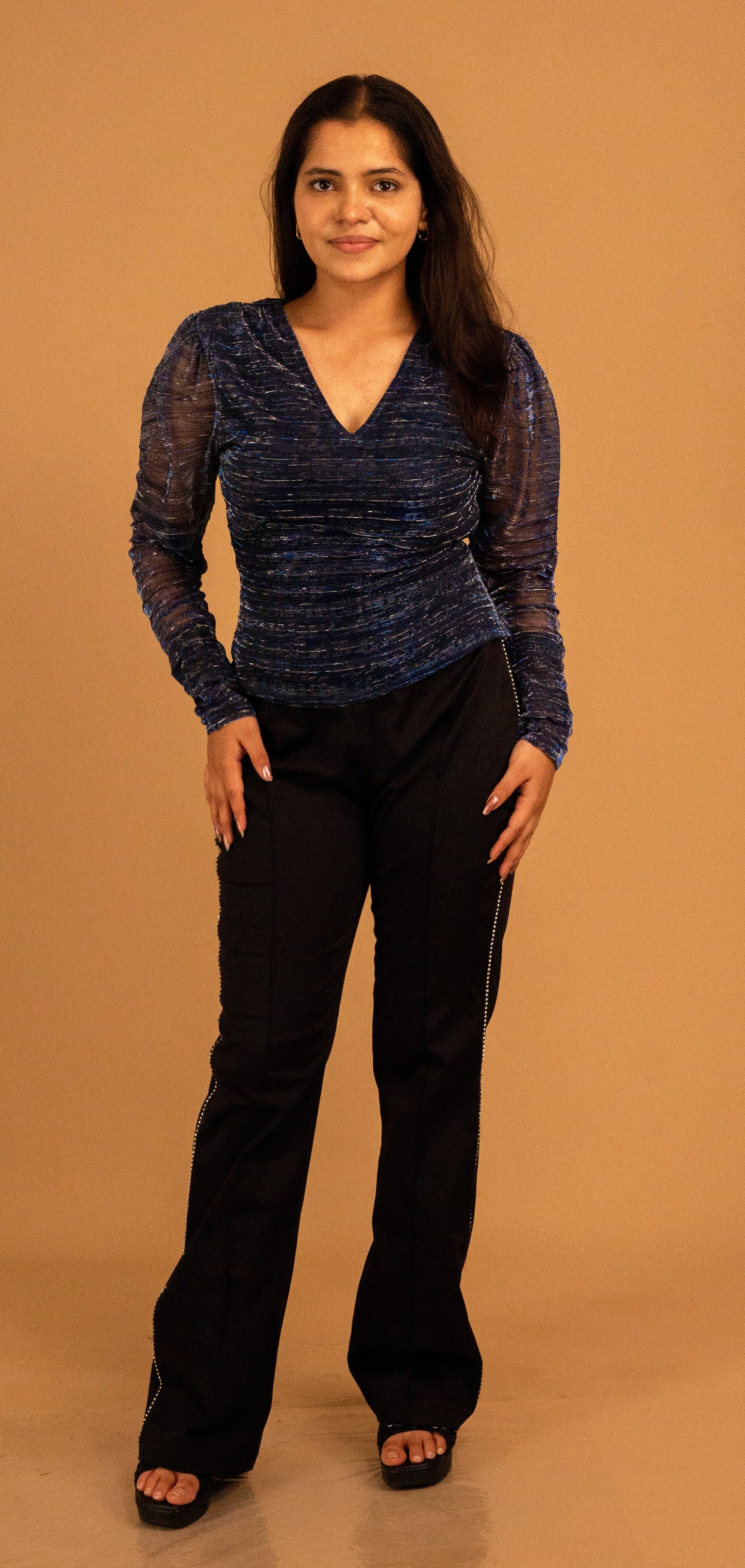 The Midnight Lurex Ruched Top