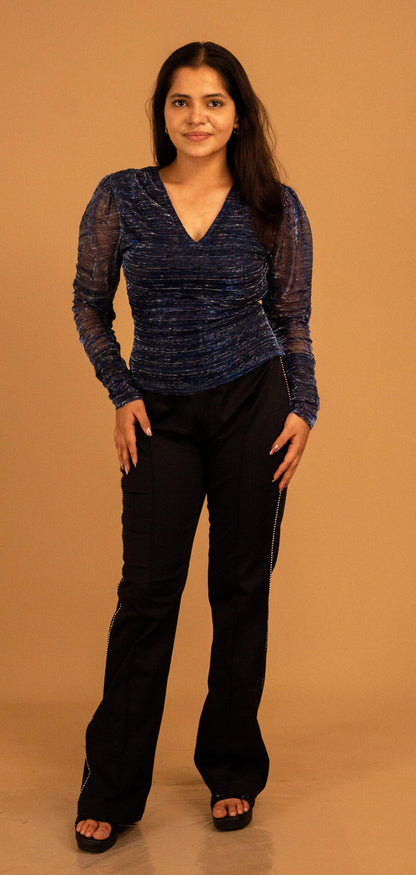 The Midnight Lurex Ruched Top
