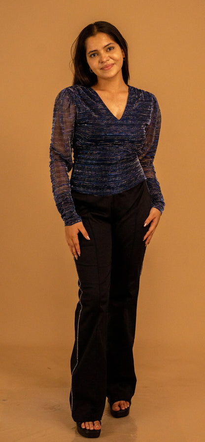 The Midnight Lurex Ruched Top