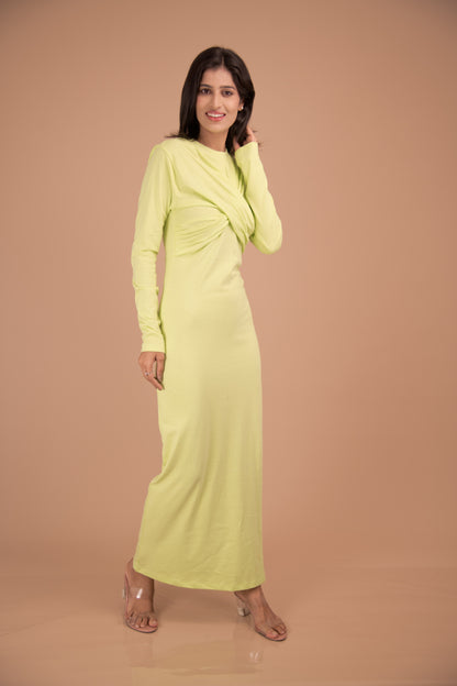 Limoncello Luxe — Draped Bodice Maxi Dress