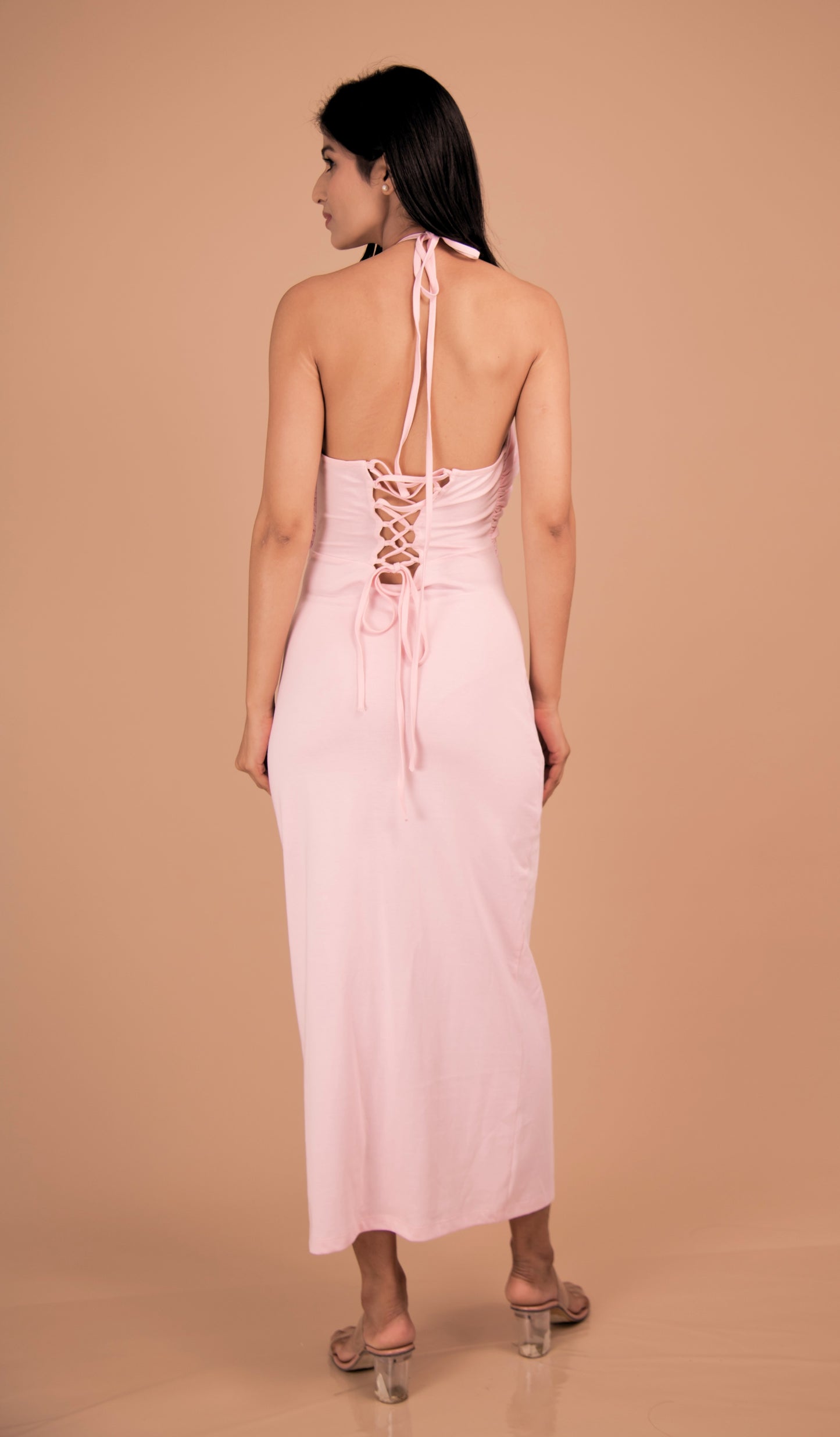 Petal Tide — Soft Cotton Halter Dress