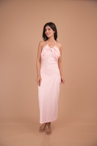 Petal Tide — Soft Cotton Halter Dress