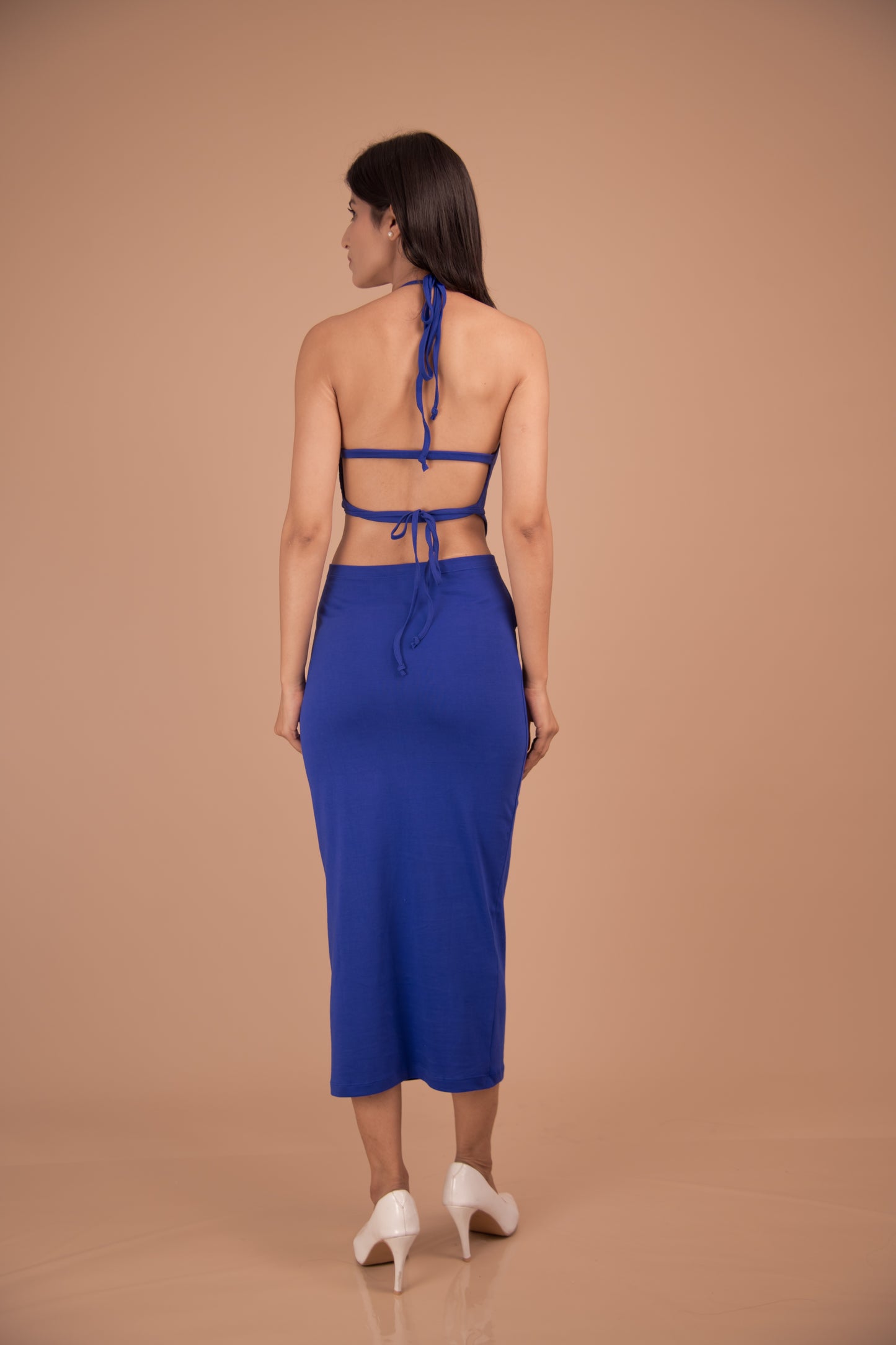 Azure Temptation — Cut-Out Bodycon Midi Dress