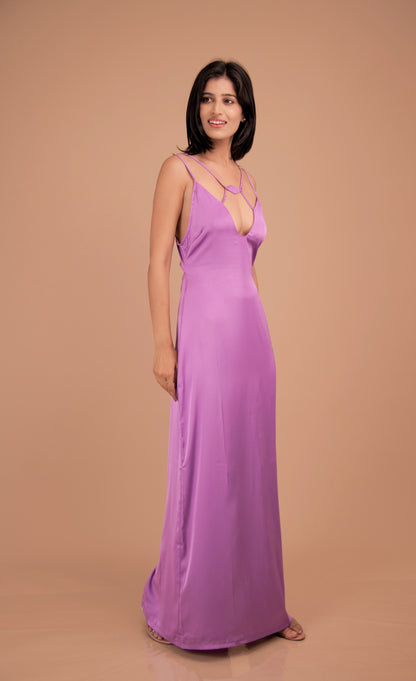 Amethyst Whisper — Geometric Strapped Maxi