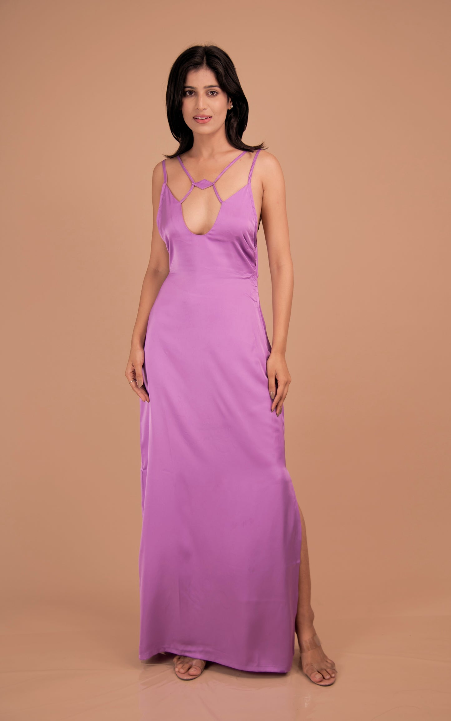 Amethyst Whisper — Geometric Strapped Maxi