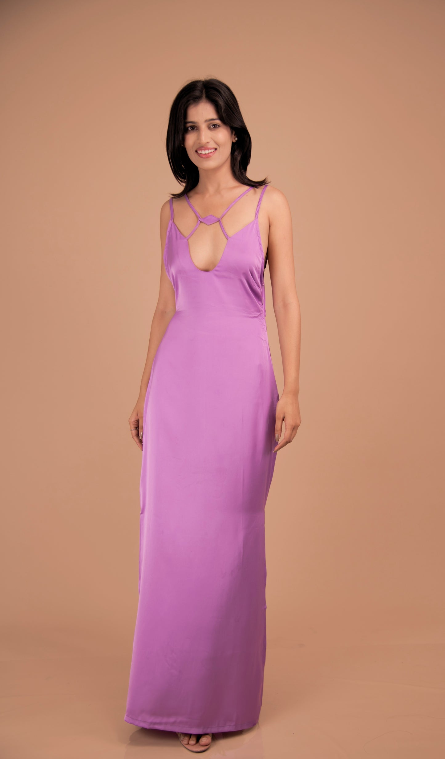 Amethyst Whisper — Geometric Strapped Maxi