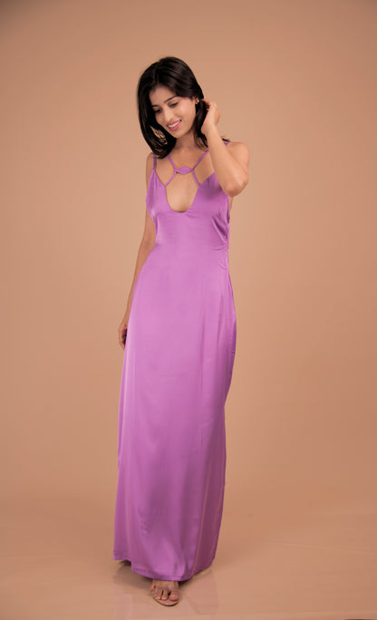 Amethyst Whisper — Geometric Strapped Maxi