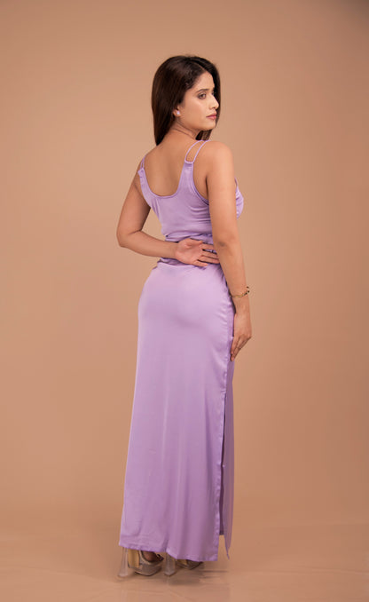 Lilac Whisper — Silk-Feel Maxi Slip Dress