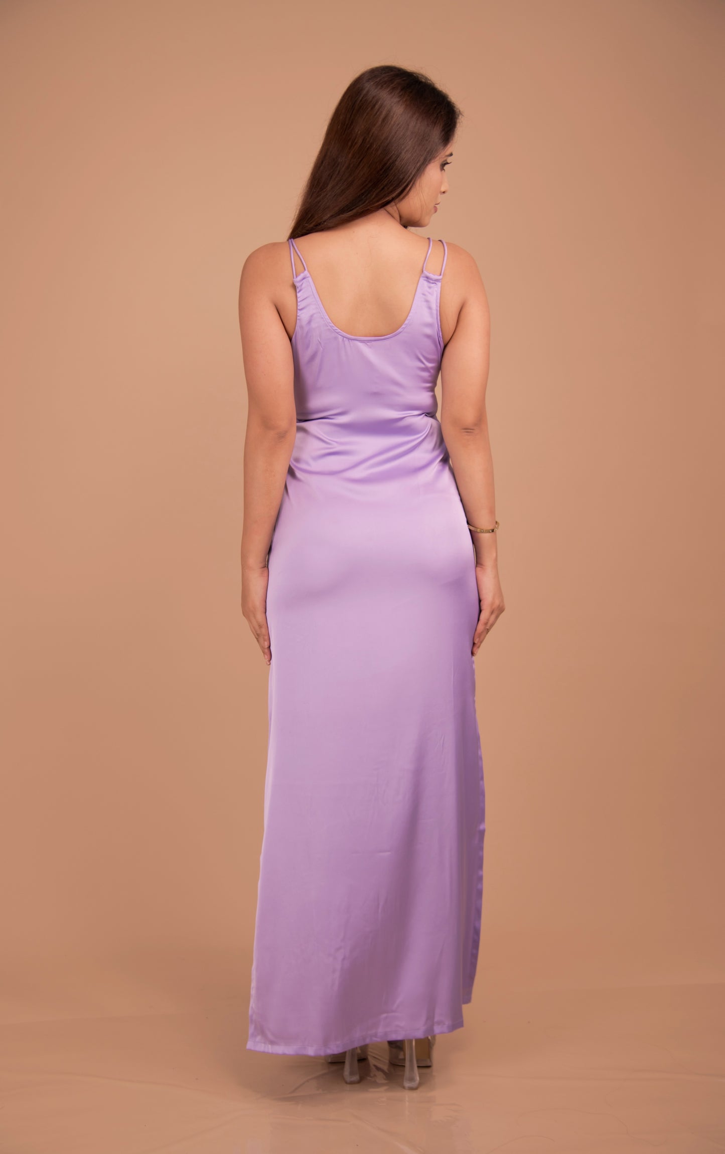 Lilac Whisper — Silk-Feel Maxi Slip Dress