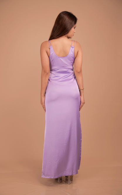 Lilac Whisper — Silk-Feel Maxi Slip Dress