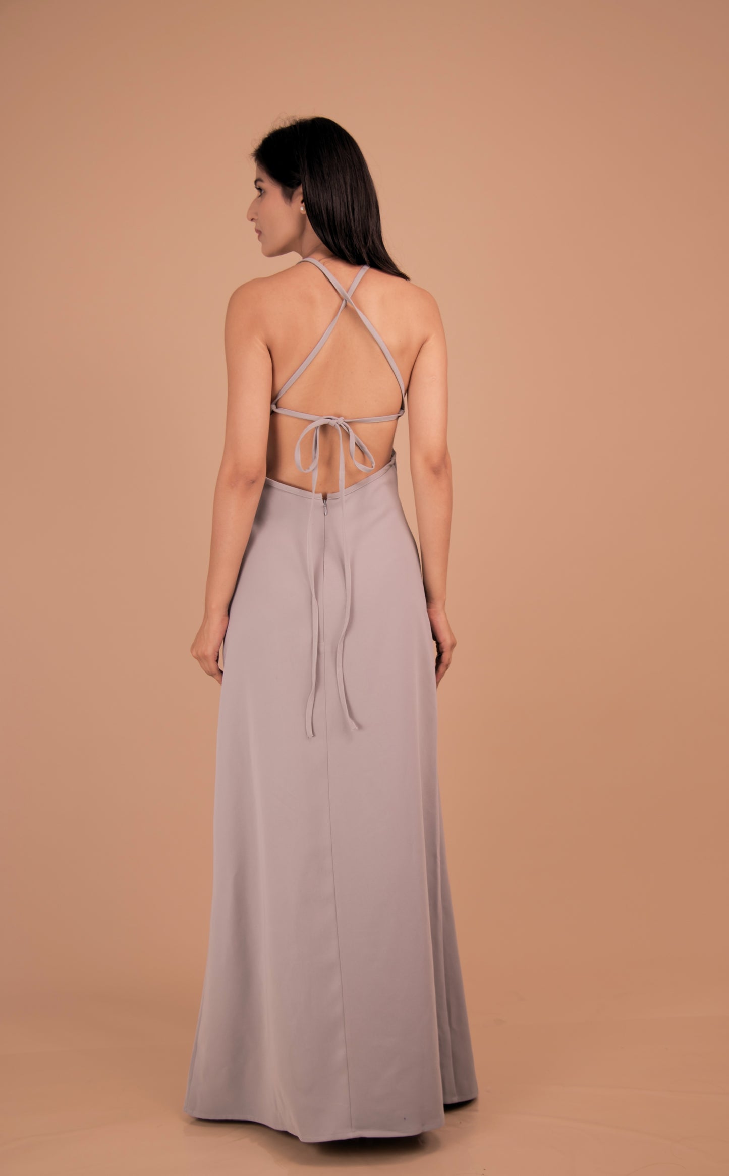 Lunar Whisper — Bareback Evening Dress
