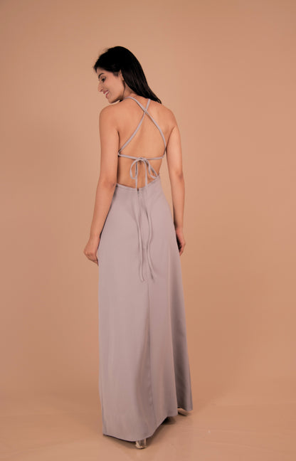 Lunar Whisper — Bareback Evening Dress