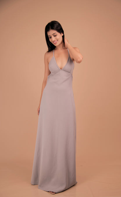 Lunar Whisper — Bareback Evening Dress