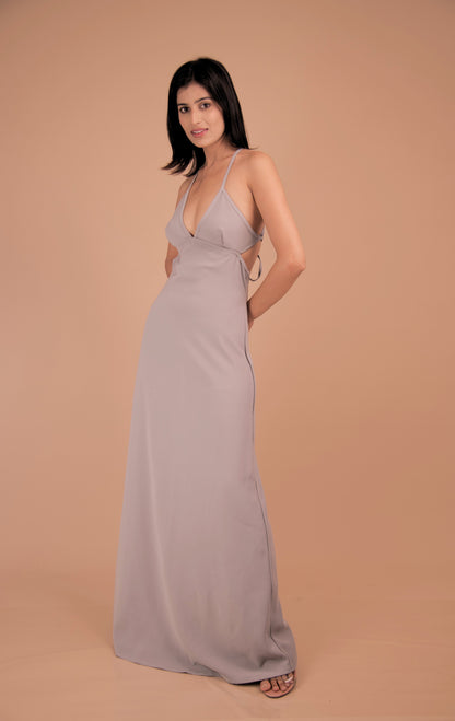 Lunar Whisper — Bareback Evening Dress